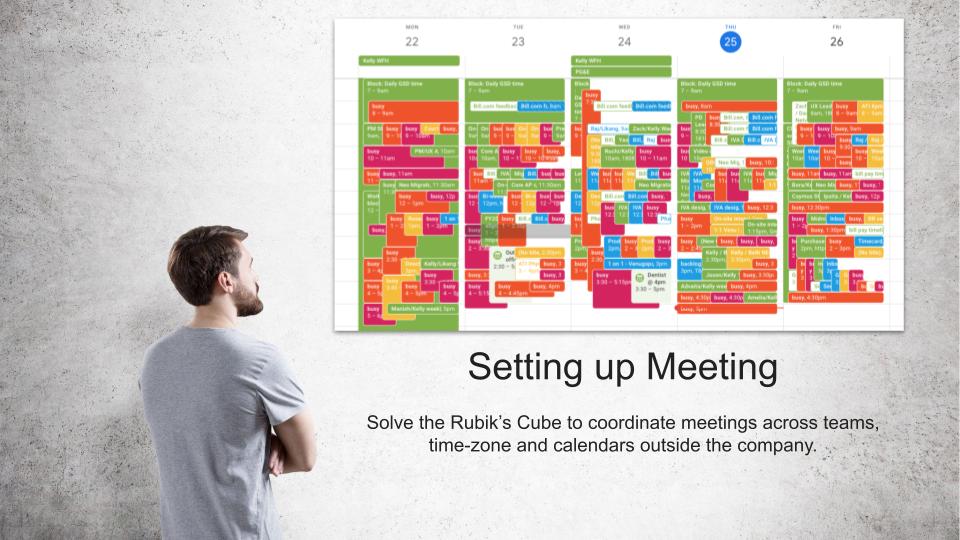 The Rubik's puzzle of Setting up Meeting