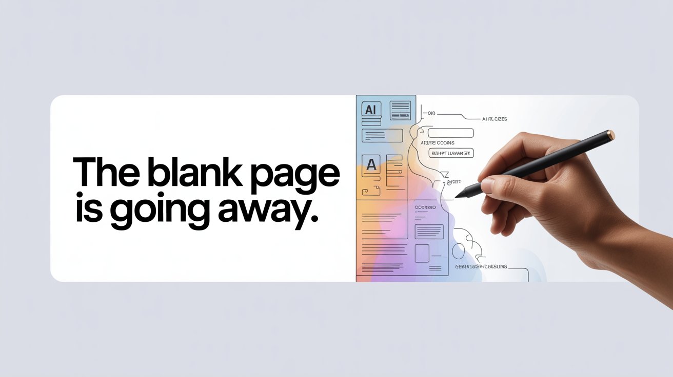 Illustration: the blank page is going away as AI handles the first draft